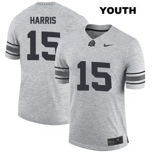 Youth NCAA Ohio State Buckeyes Jaylen Harris #15 College Stitched Authentic Nike Gray Football Jersey WX20D01YD